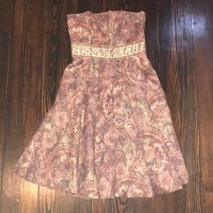 Tibi paisley strapless cocktail formal dress